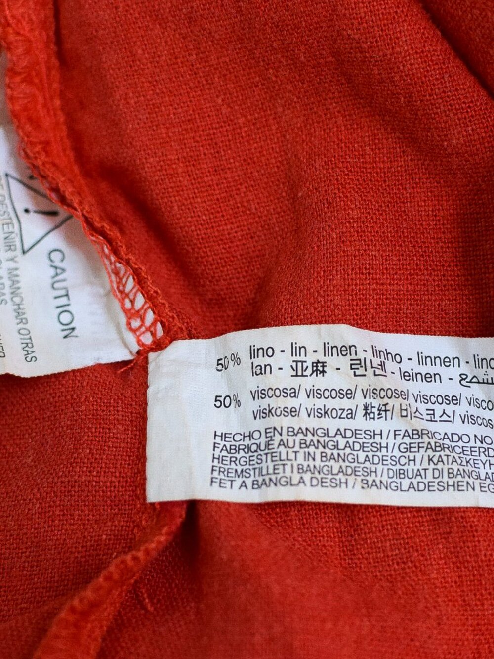 Zara Linen Blend Camisole Midi Slip Dress Orange Red Buttons Sz M Fall Capsule - Picture 10 of 11